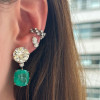 18ctw White Sapphire and Emerald Detachable Earrings