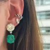 18ctw White Sapphire and Emerald Detachable Earrings