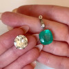 18ctw White Sapphire and Emerald Detachable Earrings