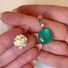 18ctw White Sapphire and Emerald Detachable Earrings