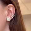 18ctw White Sapphire and Emerald Detachable Earrings