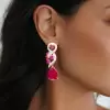 14ctw Pear Cut Ruby Vintage Statement Earrings