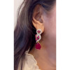 14ctw Pear Cut Ruby Vintage Statement Earrings