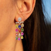 18ctw Multicolor Sapphire Statement Chandelier Earrings
