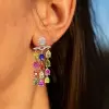 18ctw Multicolor Sapphire Statement Chandelier Earrings