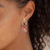 18ctw Multicolor Sapphire Statement Chandelier Earrings