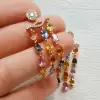 18ctw Multicolor Sapphire Statement Chandelier Earrings