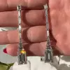 13ctw Emerald Cut White Sapphire Drop Earrings