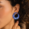 Nature-inspired Blue Leaves Statement Earrings
