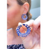 Nature-inspired Blue Leaves Statement Earrings