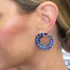 Nature-inspired Blue Leaves Statement Earrings
