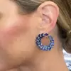 Nature-inspired Blue Leaves Statement Earrings