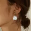 19ctw Asscher Cut White Sapphire Drop Earrings