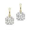 19ctw Asscher Cut White Sapphire Drop Earrings