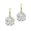 19ctw Asscher Cut White Sapphire Drop Earrings
