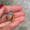 28ctw Emerald Cut Aquamarine Vintage Clip Earrings