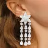 17ctw Multi-Cut White Sapphire Chandelier Earrings