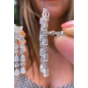 17ctw Multi-Cut White Sapphire Chandelier Earrings