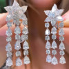 17ctw Multi-Cut White Sapphire Chandelier Earrings