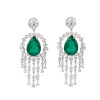 26ctw Pear Cut Emerald Chandelier Earrings