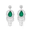26ctw Pear Cut Emerald Chandelier Earrings