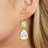 18ctw Pear and Cushion Cut Vintage Drop Earrings