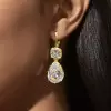 18ctw Pear and Cushion Cut Vintage Drop Earrings