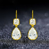 18ctw Pear and Cushion Cut Vintage Drop Earrings