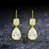 18ctw Pear and Cushion Cut Vintage Drop Earrings