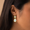 18ctw Pear and Cushion Cut Vintage Drop Earrings