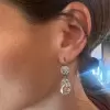 18ctw Pear and Cushion Cut Vintage Drop Earrings