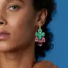 16ctw Emerald and Garnet Statement Chandelier Earrings