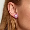4ctw Opal and Fuchsia Sapphire Stud Earrings