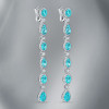 22ctw Pear and Oval Cut Paraiba Long Drop Earrings
