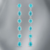 22ctw Pear and Oval Cut Paraiba Long Drop Earrings