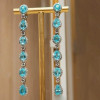 22ctw Pear and Oval Cut Paraiba Long Drop Earrings