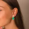 12ctw Pear Cut Emerald Drop Earrings