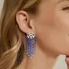 14ctw White and Tanzanite Blue Sapphire Chandelier Earrings