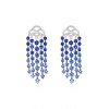 14ctw White and Tanzanite Blue Sapphire Chandelier Earrings