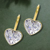 11ctw Bezel Heart Cut Classic Drop Earrings