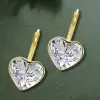 11ctw Bezel Heart Cut Classic Drop Earrings