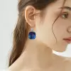 20ctw Cushion Cut Blue Sapphire Drop Earrings