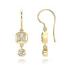 9ctw Asscher and Round Cut White Sapphire Drop Earrings