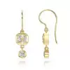 9ctw Asscher and Round Cut White Sapphire Drop Earrings