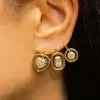 Multi-cut Classic White Sapphire Box Drop Earrings