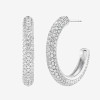 6ctw White Sapphire Paved Classic Arc Hoop Earrings