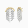 Crescent White Sapphire Chandelier Fringe Earrings