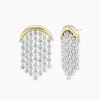Crescent White Sapphire Chandelier Fringe Earrings