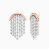 Crescent White Sapphire Chandelier Fringe Earrings