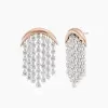 Crescent White Sapphire Chandelier Fringe Earrings